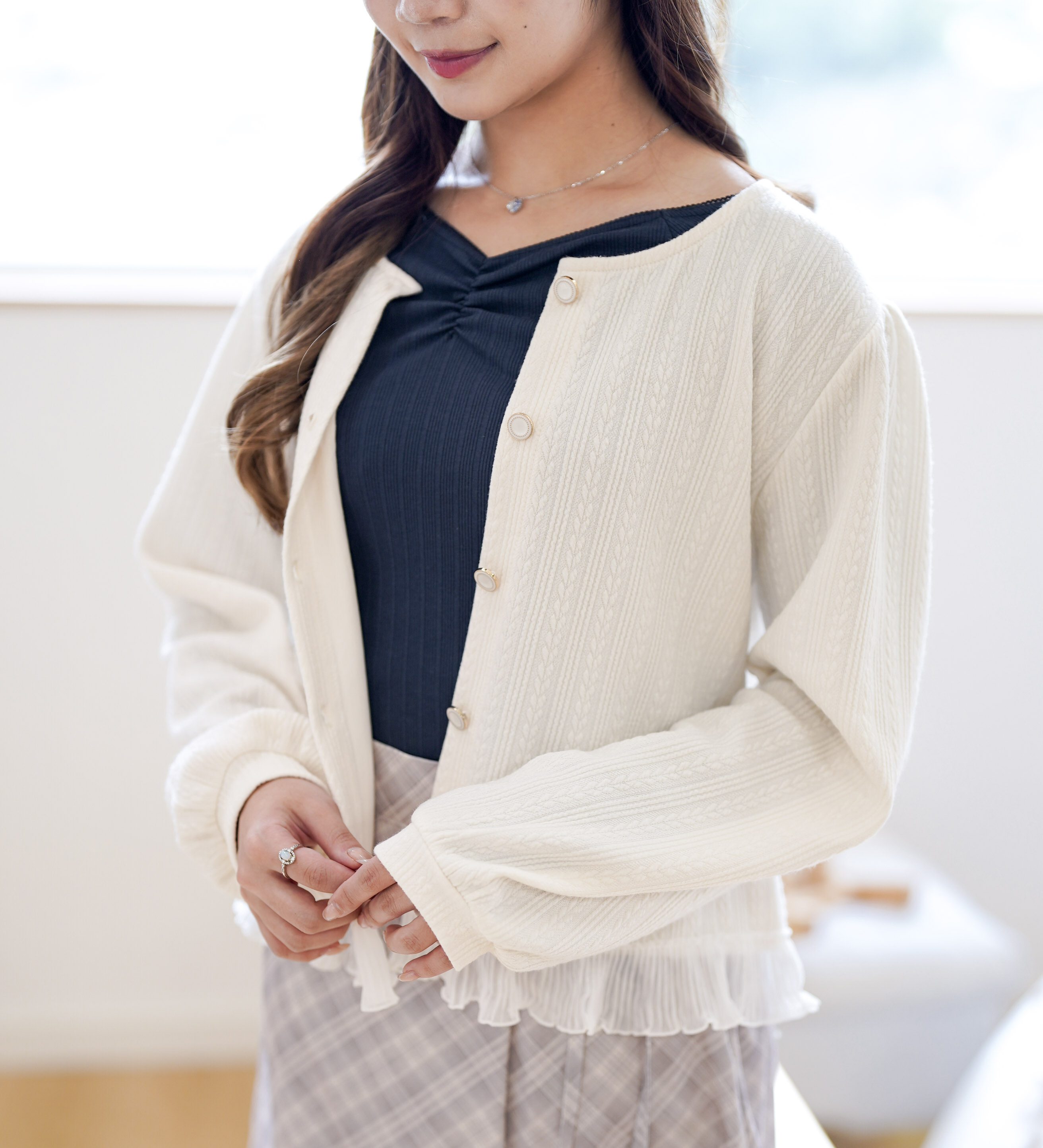 JK245 Frost Braided Puffy Jacket