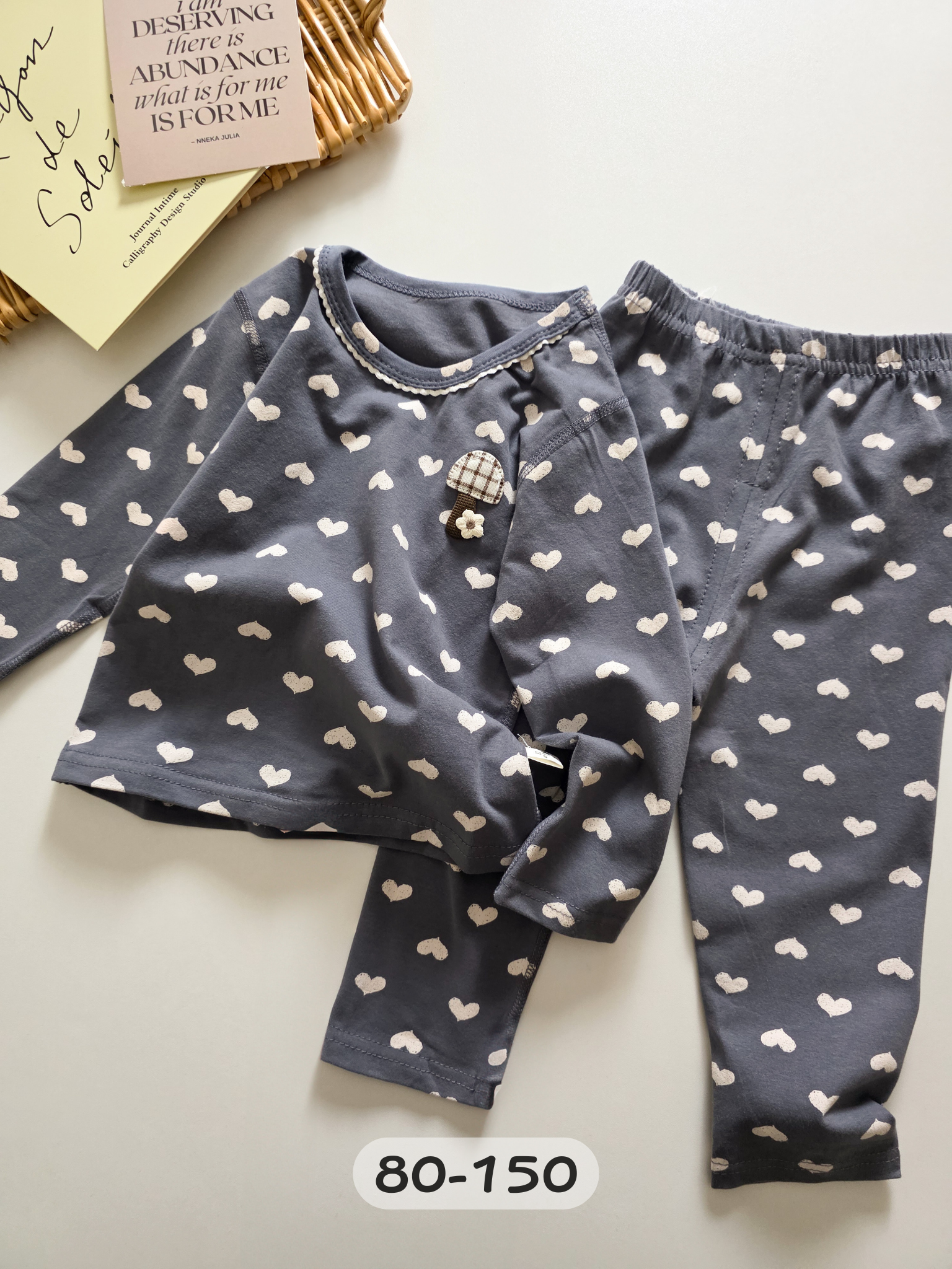 藏藍滿滿心 長袖居家套裝/睡衣