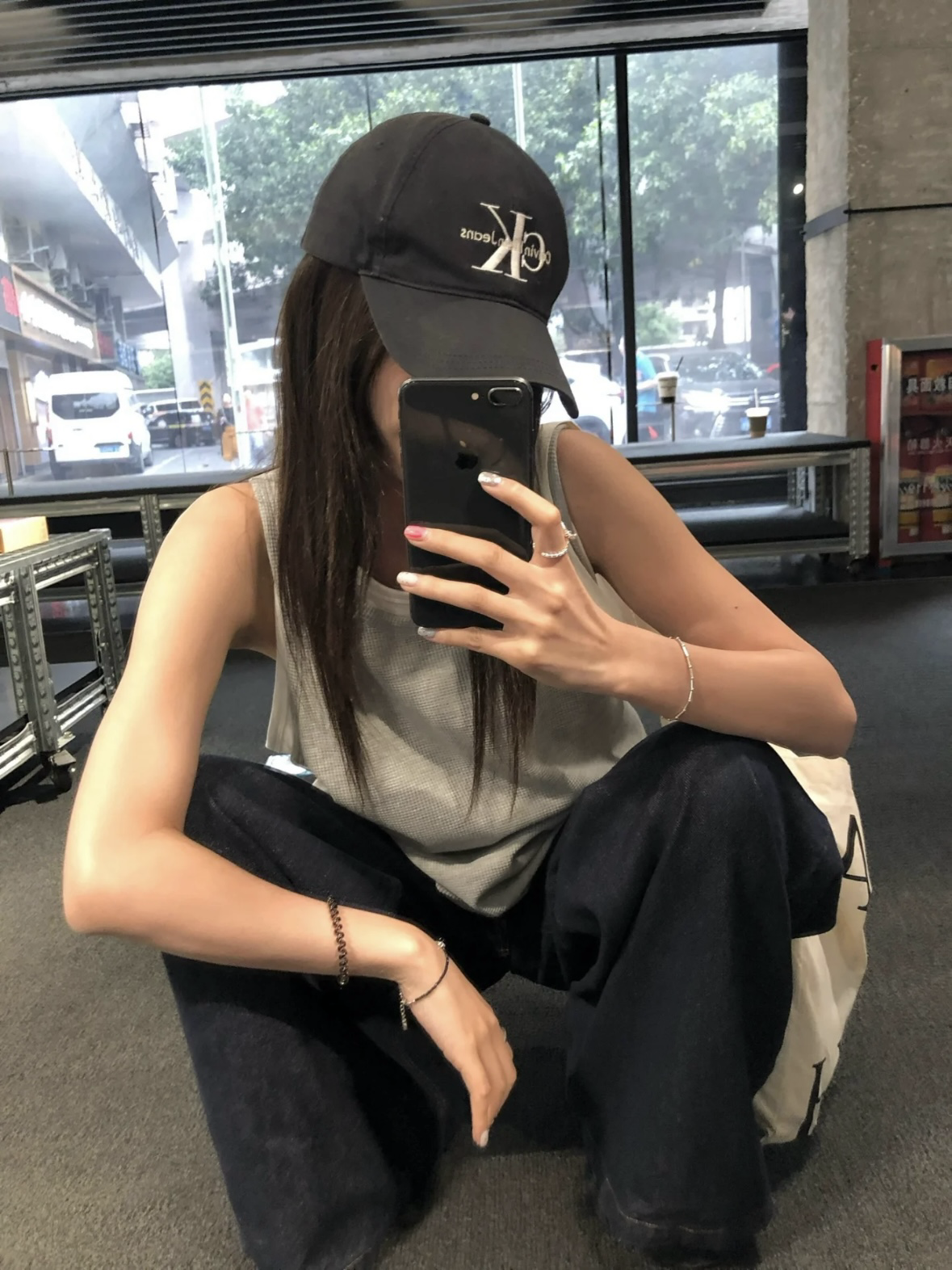 經典款Calvin Klein 大Logo 刺繡 棒球帽 黑 老帽 帽