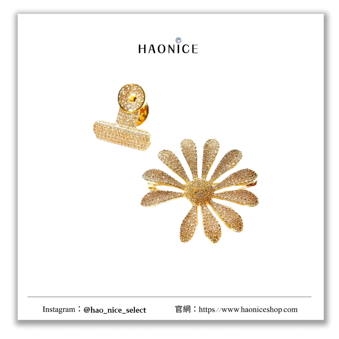 【HAO NICE 】100%韓國正品🇰🇷 peaceminusone雛菊胸針GD權志龍同款PMO滿鑽夾子配飾❤️