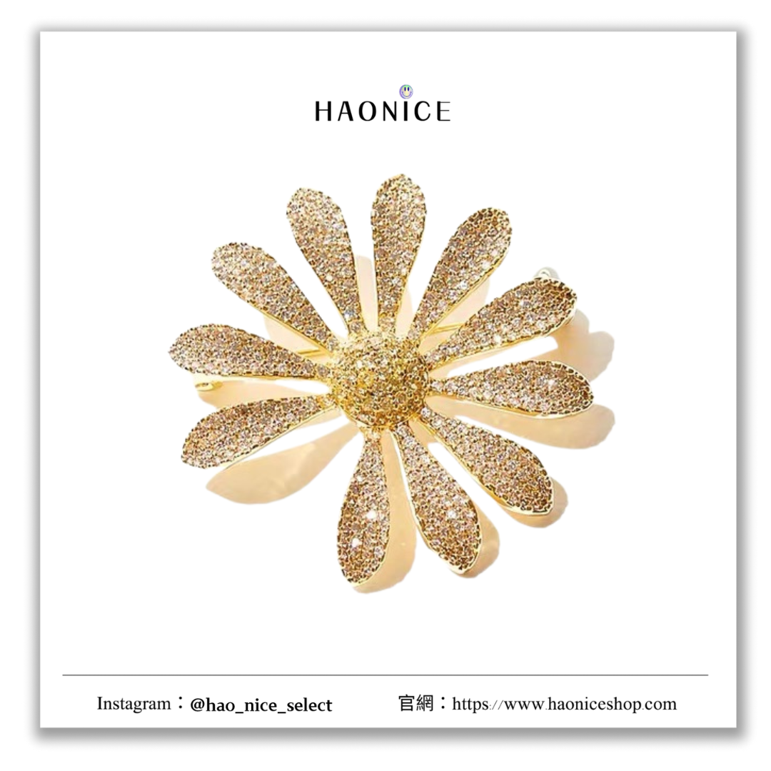 【HAO NICE 】100%韓國正品🇰🇷 peaceminusone雛菊胸針GD權志龍同款PMO滿鑽夾子配飾❤️