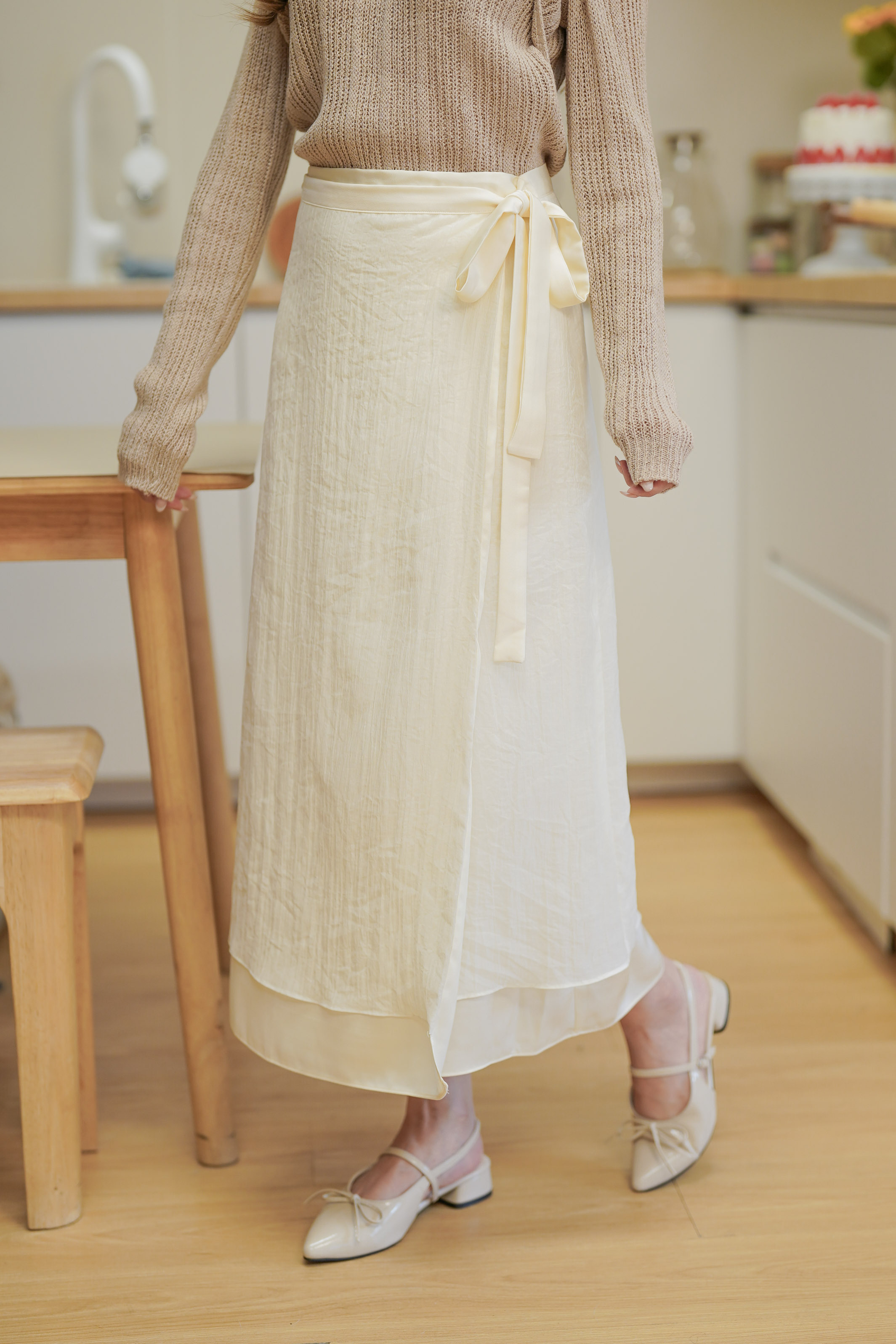 SK577 Lambent Splited Long Skirt