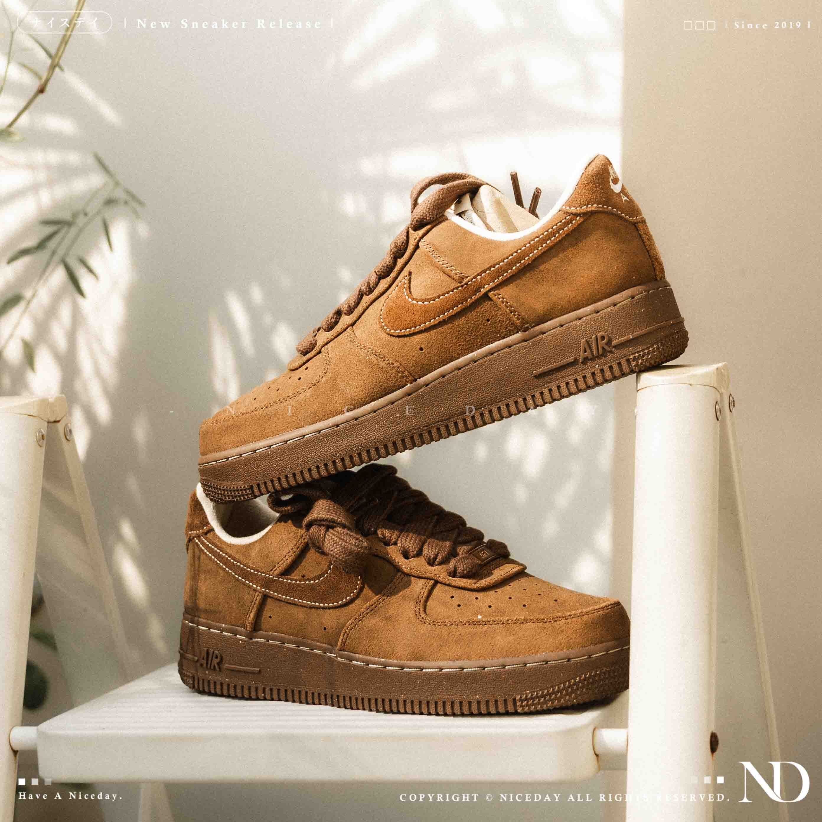 NICEDAY 代購 Nike Air Force 1 Low 摩卡 麂皮 棕 白 可可 深棕 質感 FQ8901-259