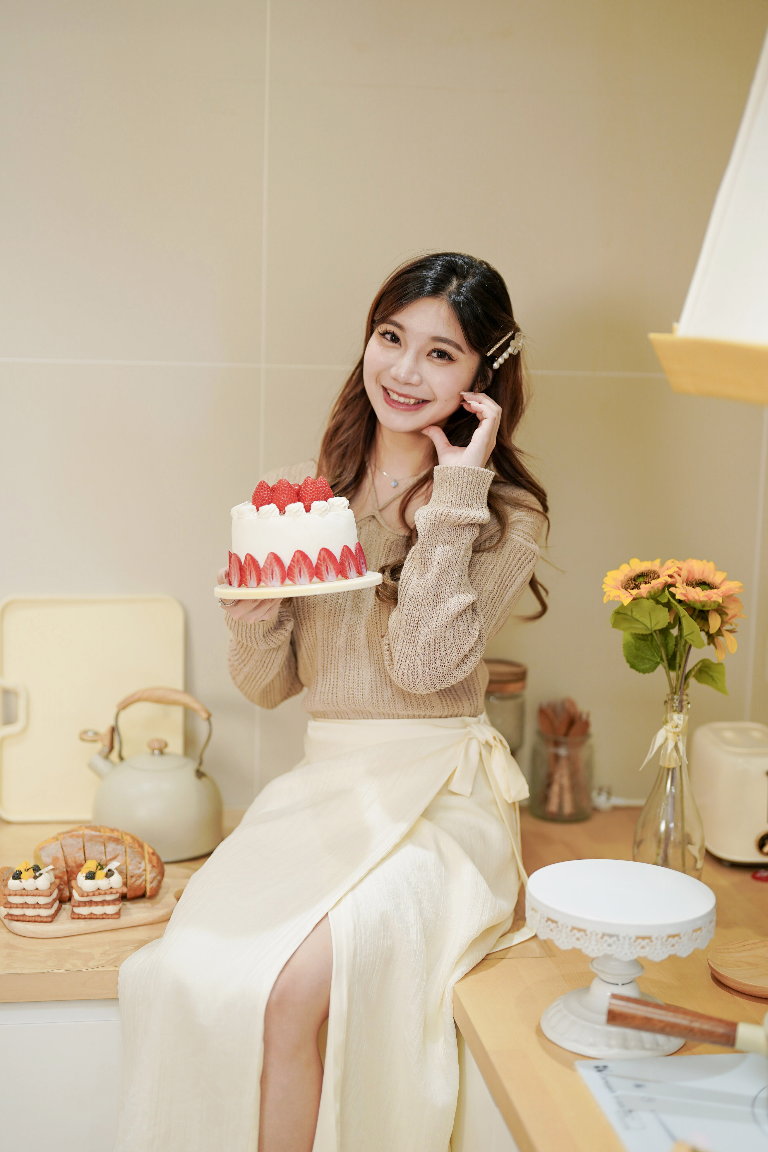 T1372 Rosy Blushing Knit Top