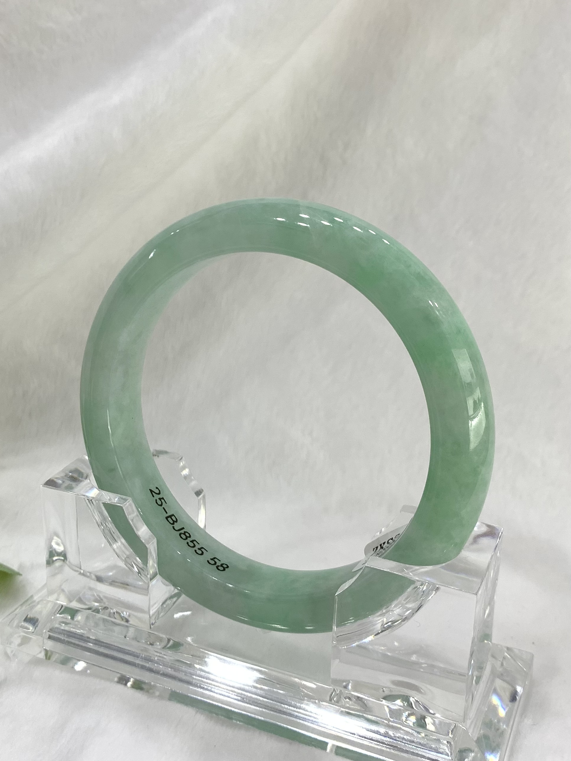 【直播】LL1005189 蘋果綠正圈-緬甸A貨翡翠手鐲 (855)