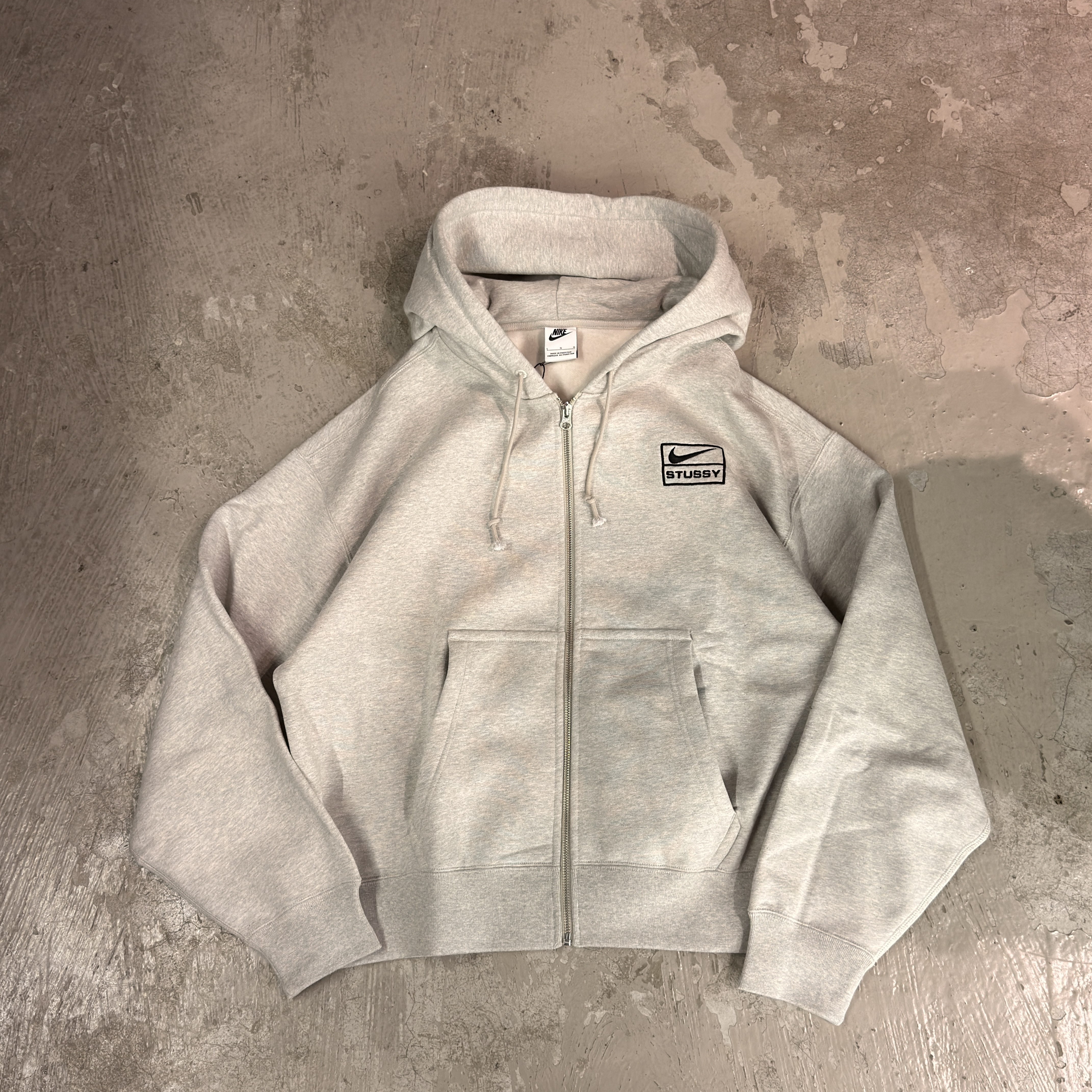 [Instock] Nike X Stüssy Zip Up Hoodie Grey | FJ9182-050
