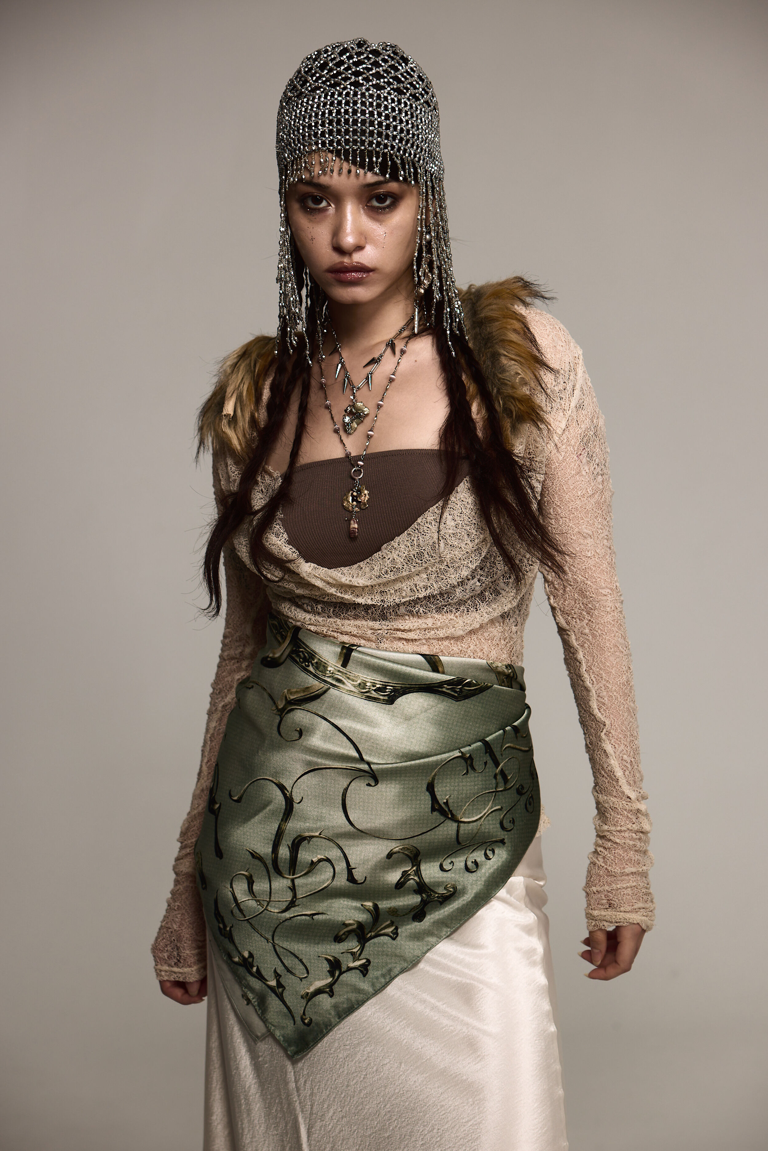 CROSE 族徽絲巾 (墨綠)