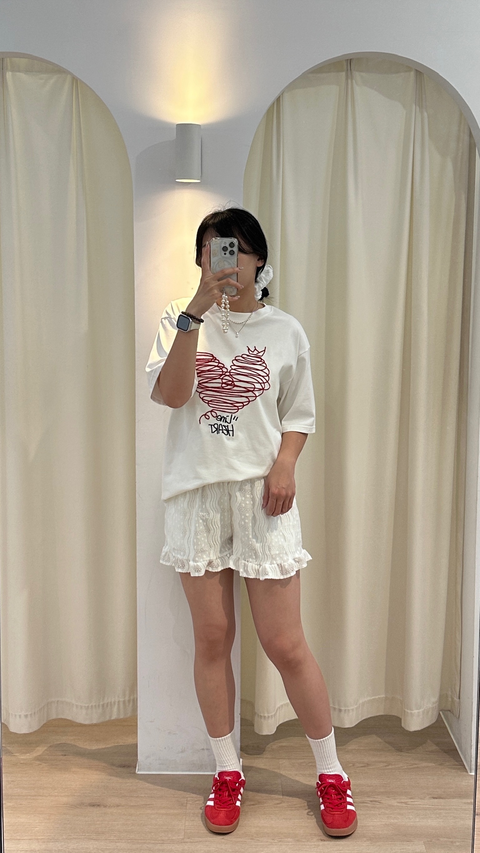 (現貨)(1+1)泡泡短褲+髮圈 SET F size _3163