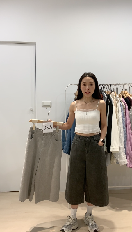 (現貨)韓國🇰🇷 灰色系水洗牛仔7分褲F size _57502