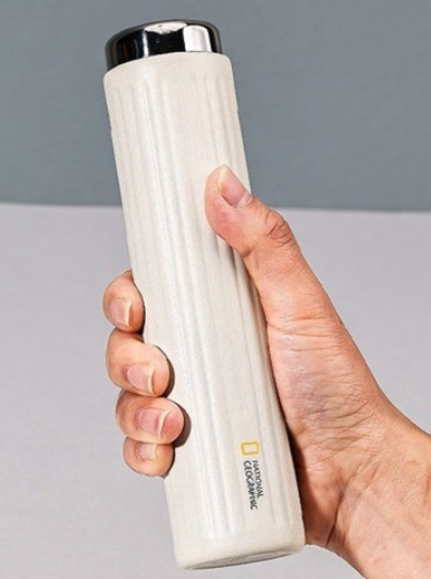 韓版 National Geographic  EX-SLIM 極細雙層不鏽鋼隨行杯 |米白色 180ml（便攜保溫保冷）