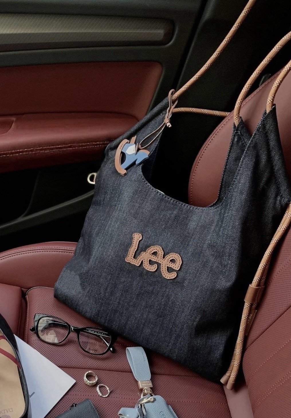 < MIUMIU IVY 平替款>LEE 休閒牛仔布 MIU風 帆布 包托特包