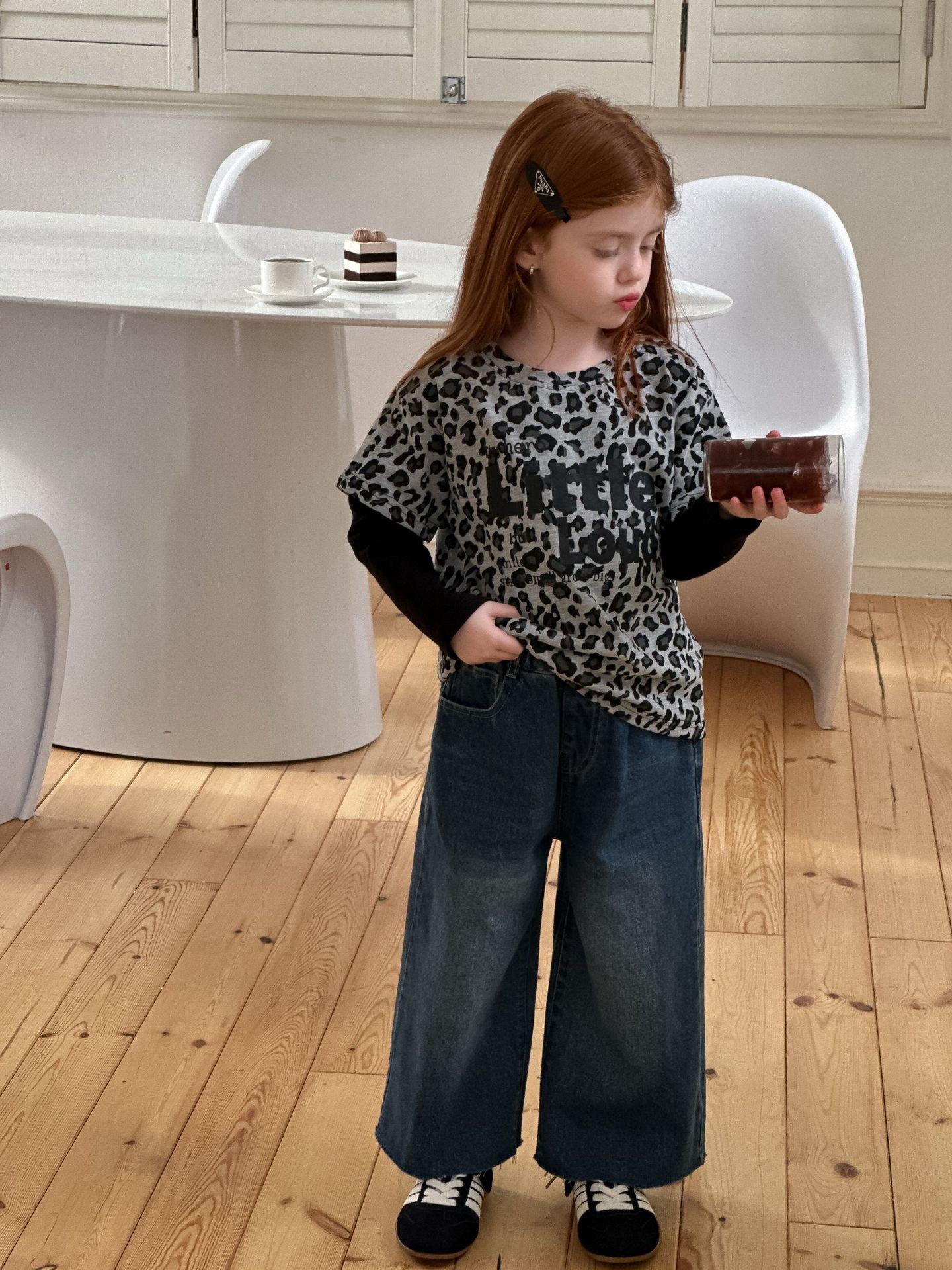 不修邊牛仔直筒褲