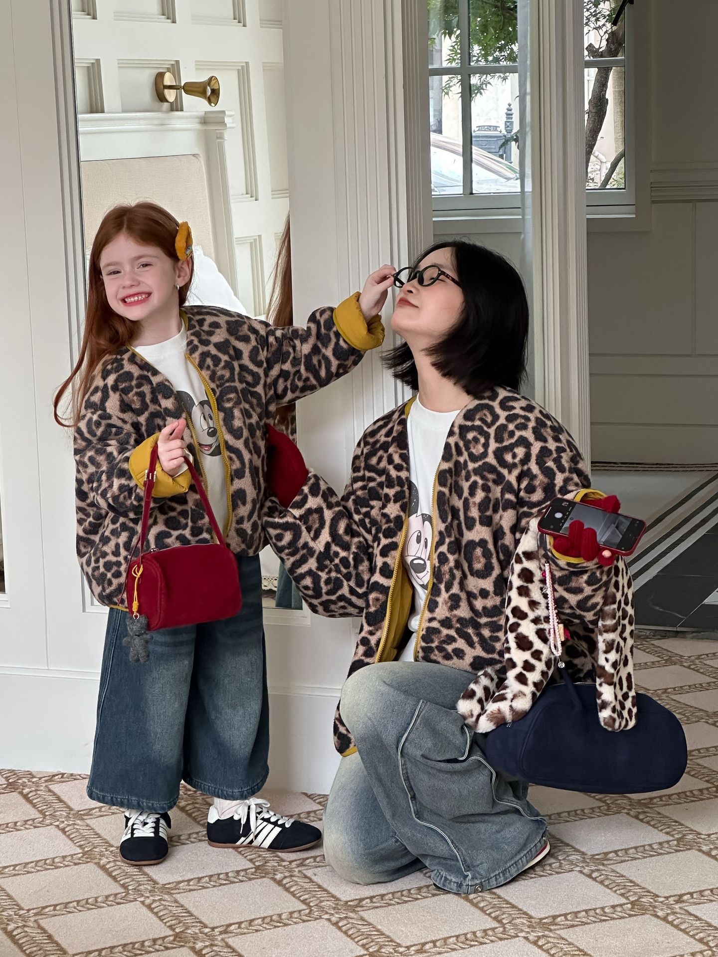 親子裝_豹紋老鼠雙面穿保暖外套