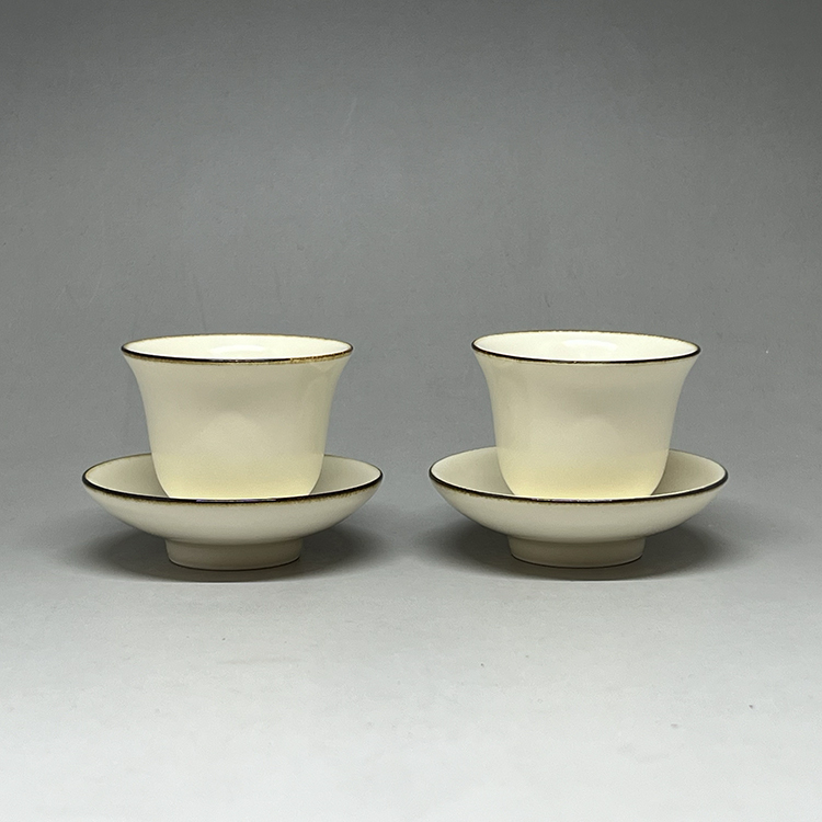 茶香自在】曉芳窯蔡曉芳大師定白鐵口品茗杯對杯組