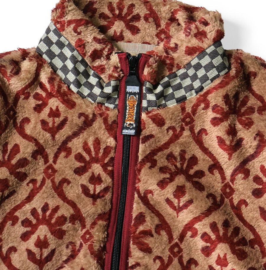 10/4 RELEASE: KAPITAL YOSEMITE ARABESQUE PATTERN FLEECE ZIP BLOUSON - RED PRE ORDER ITEM (預訂中)