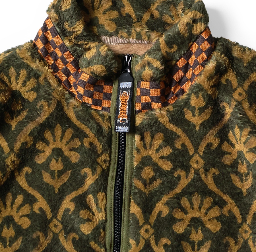 10/4 RELEASE: KAPITAL YOSEMITE ARABESQUE PATTERN FLEECE ZIP BLOUSON - GREEN PRE ORDER ITEM (預訂中)