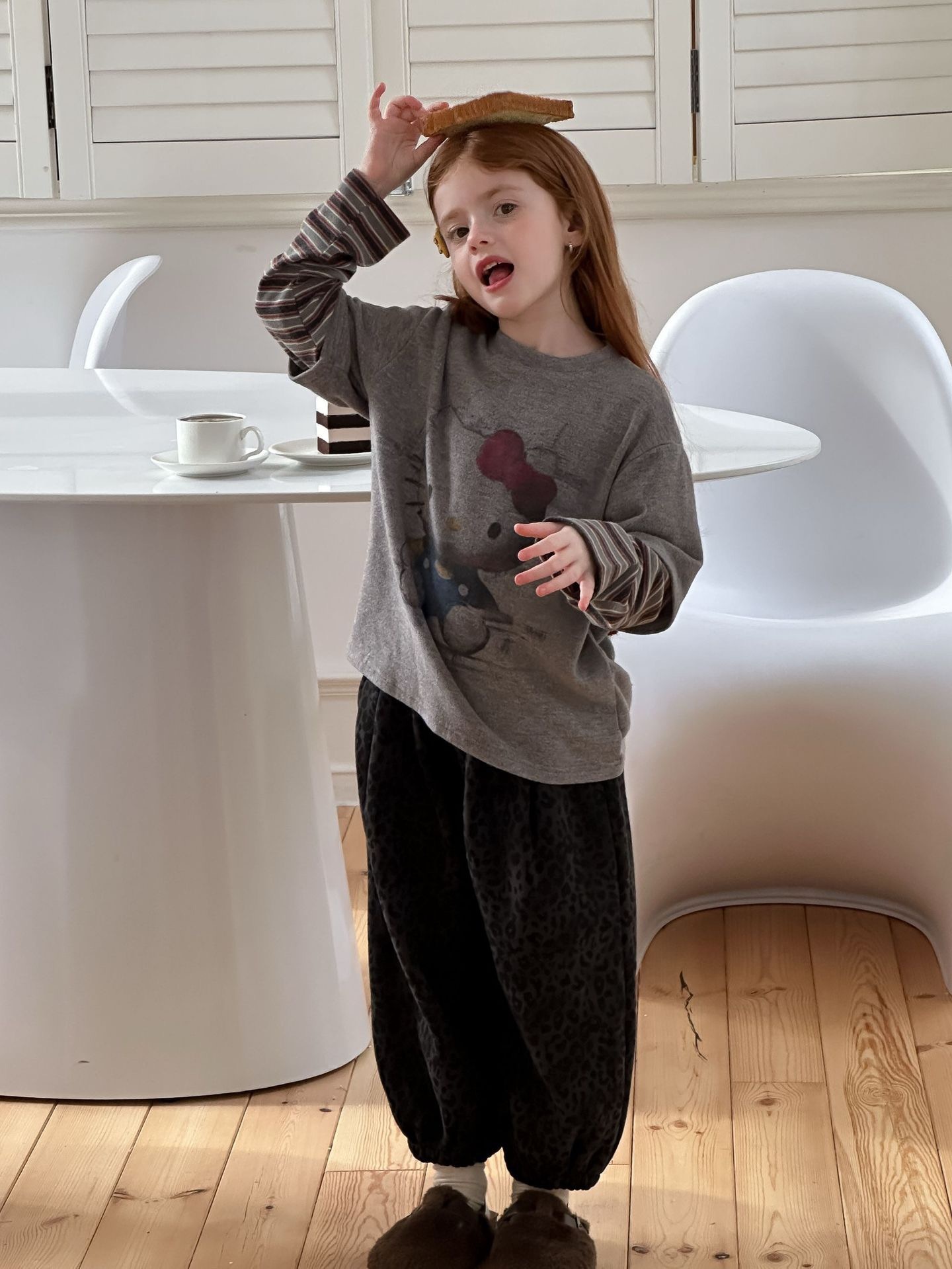 加絨保暖豹紋褲