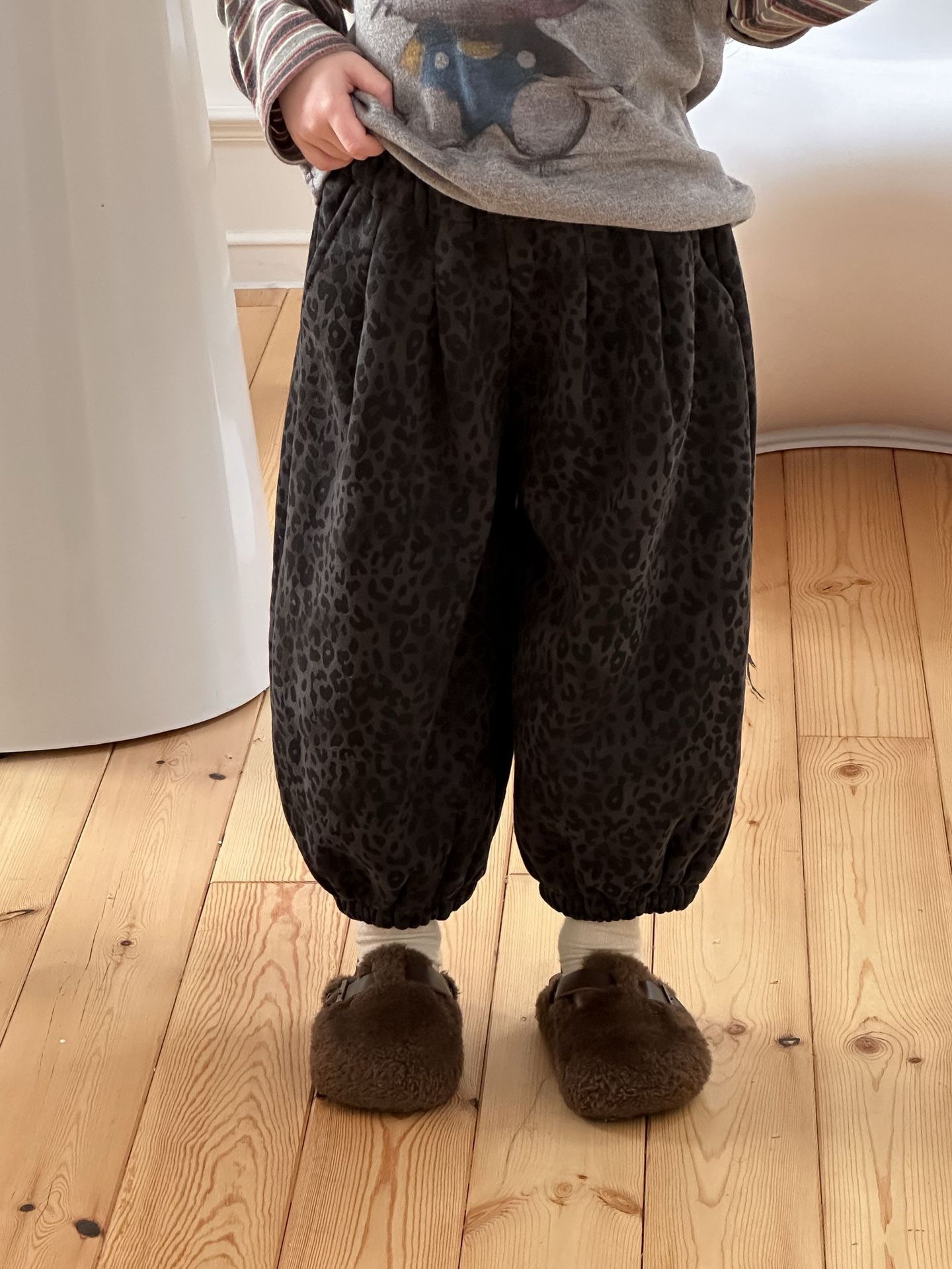 加絨保暖豹紋褲