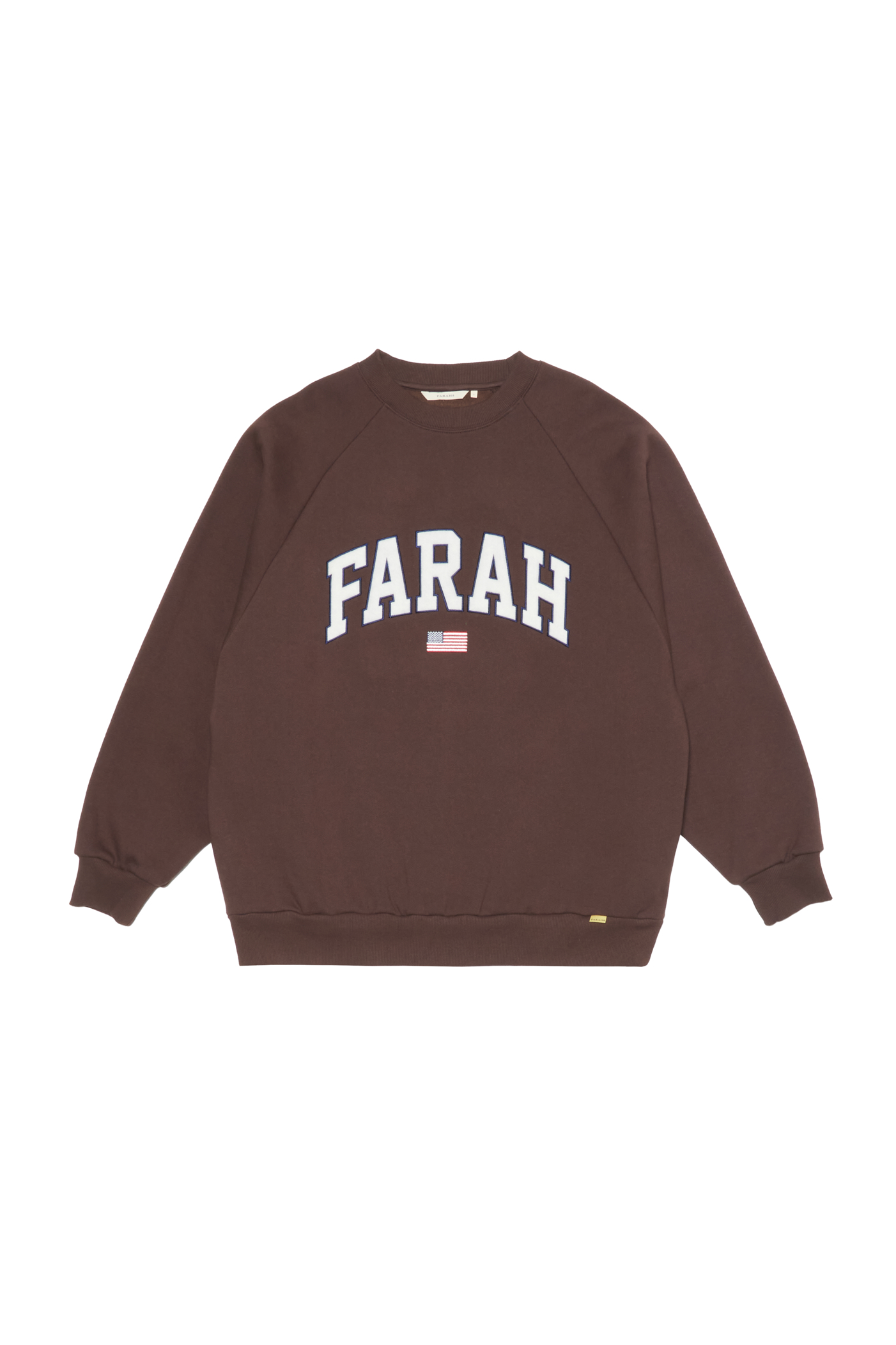 FARAH EMBROIDERED PATCH LOGO SWEATSHIRT “COLLEGE LOGO” (3COL)