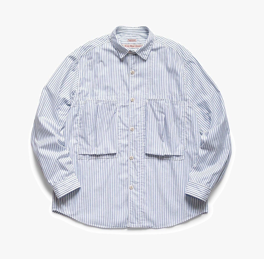 10/4 RE-STOCK: KAPITAL OX STRIPE ANORAK SHIRT L/S - PRE ORDER ITEM (預訂中)