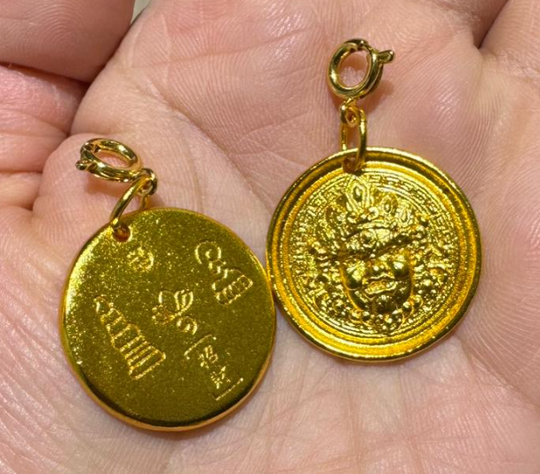 251004 - C16 黃財神（大）999真金電鍍懶人扣吊咀1粒