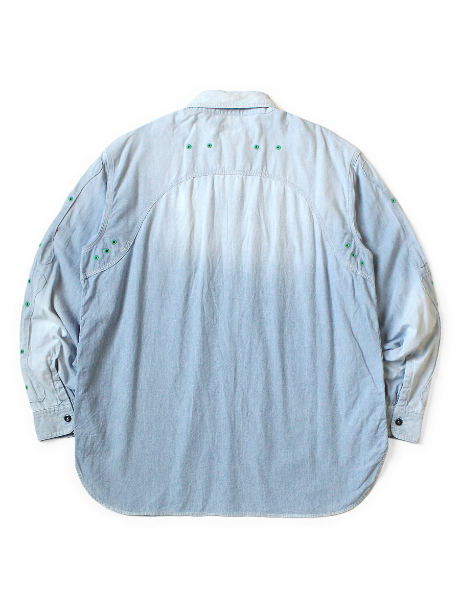 KAPITAL CHAMBRAY BONE PATCH VEMTILATOR WORK SHIRT L/S - PRE ORDER ITEM (預訂中)