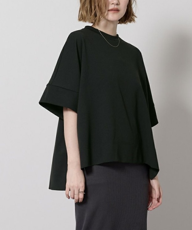 ur’s カットジョーゼットボックスシルエットトップス黑M（BGXU1867）