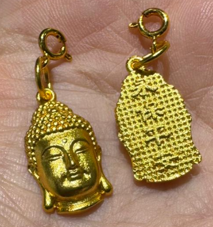 251004 - C22 佛陀頭像（大）999真金電鍍懶人扣吊咀1粒