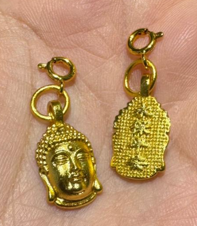 251004 - C23 佛陀頭像（小）999真金電鍍懶人扣吊咀1粒