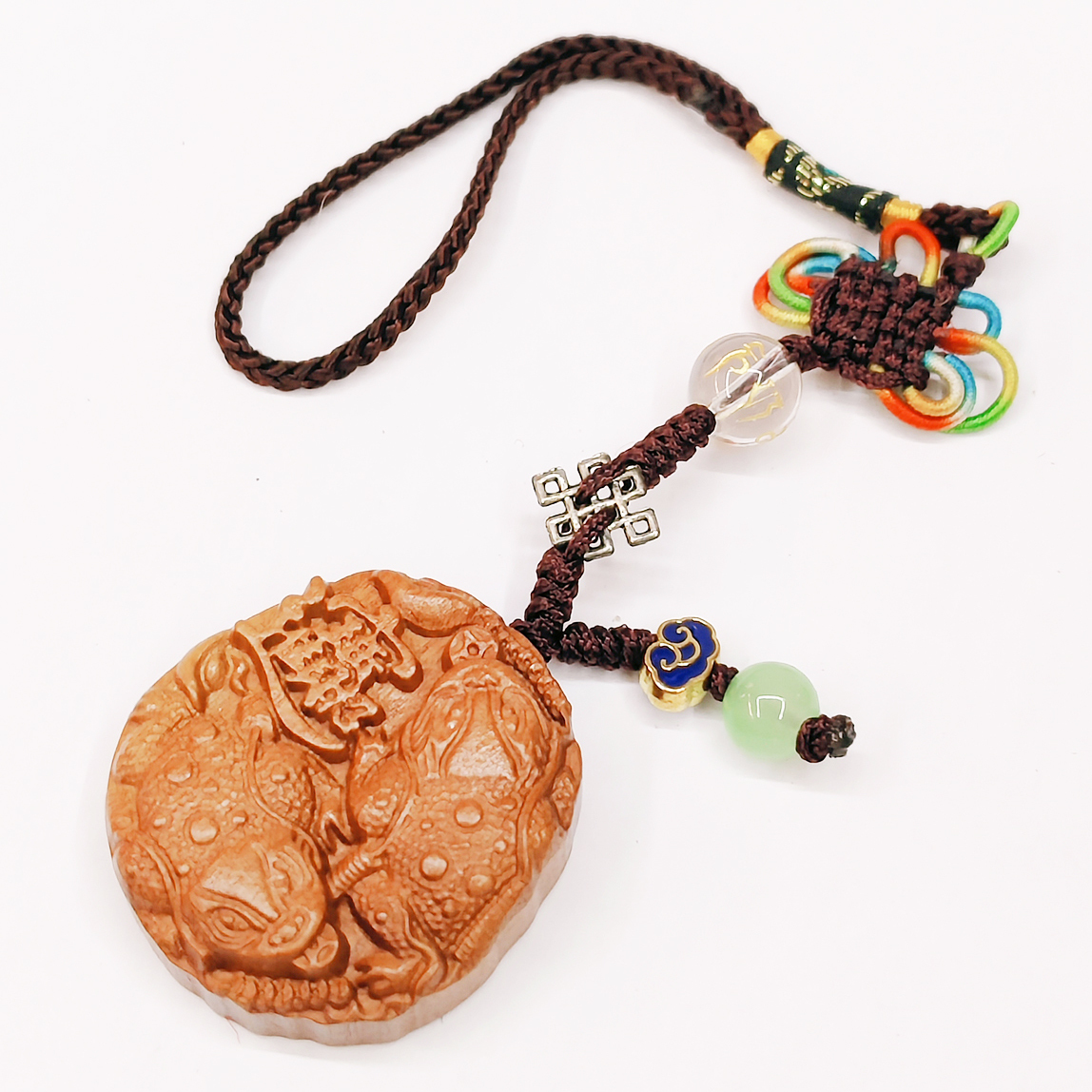 招財蟾蜍木雕掛飾【十方】155154