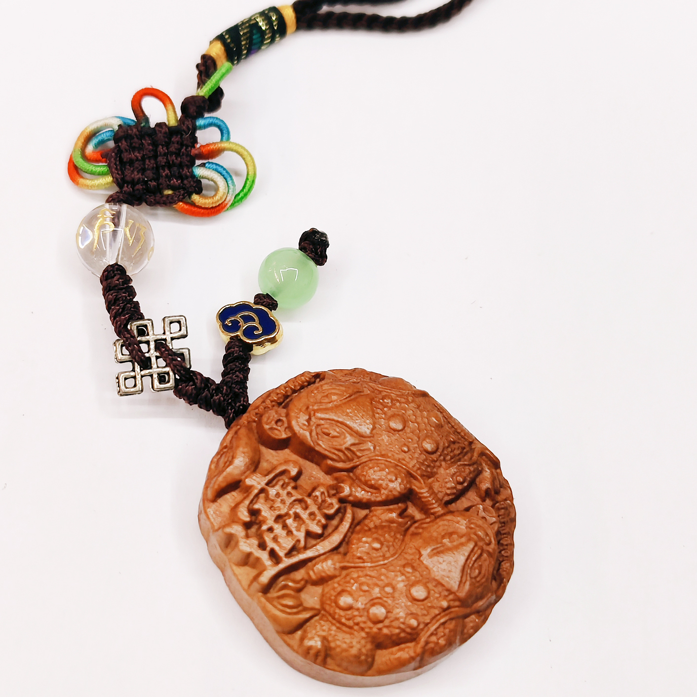 招財蟾蜍木雕掛飾【十方】155154