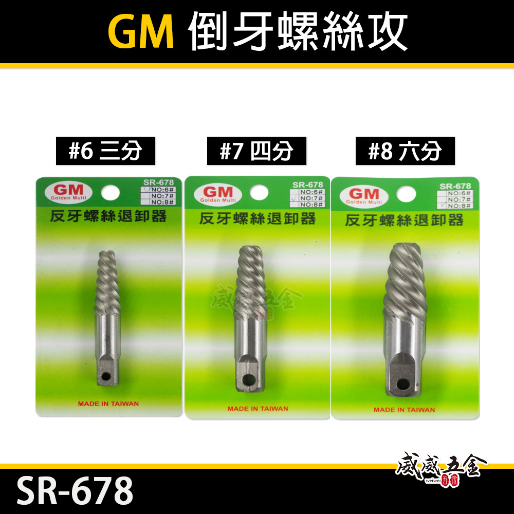GM｜#6 #7 #8 斷牙螺絲取出器 反牙絲攻 反牙螺絲退卸器 倒牙螺絲攻 拔取器 退牙器 水管退牙
