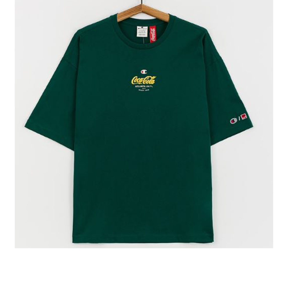 男款-Coca Cola x CHAMPION 背後可口可樂印花短袖Tee-綠色（220186-GS502）