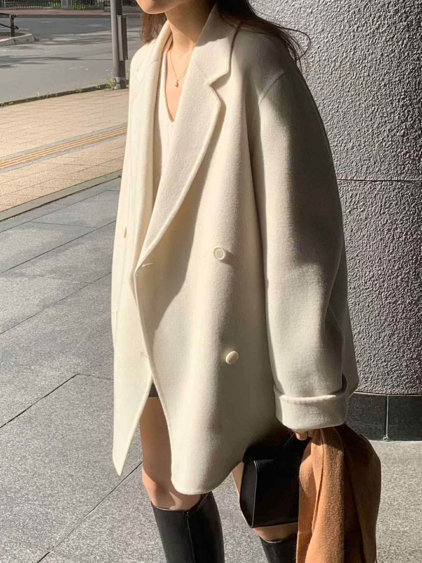 MA10 高級感雙排釦羊毛大衣