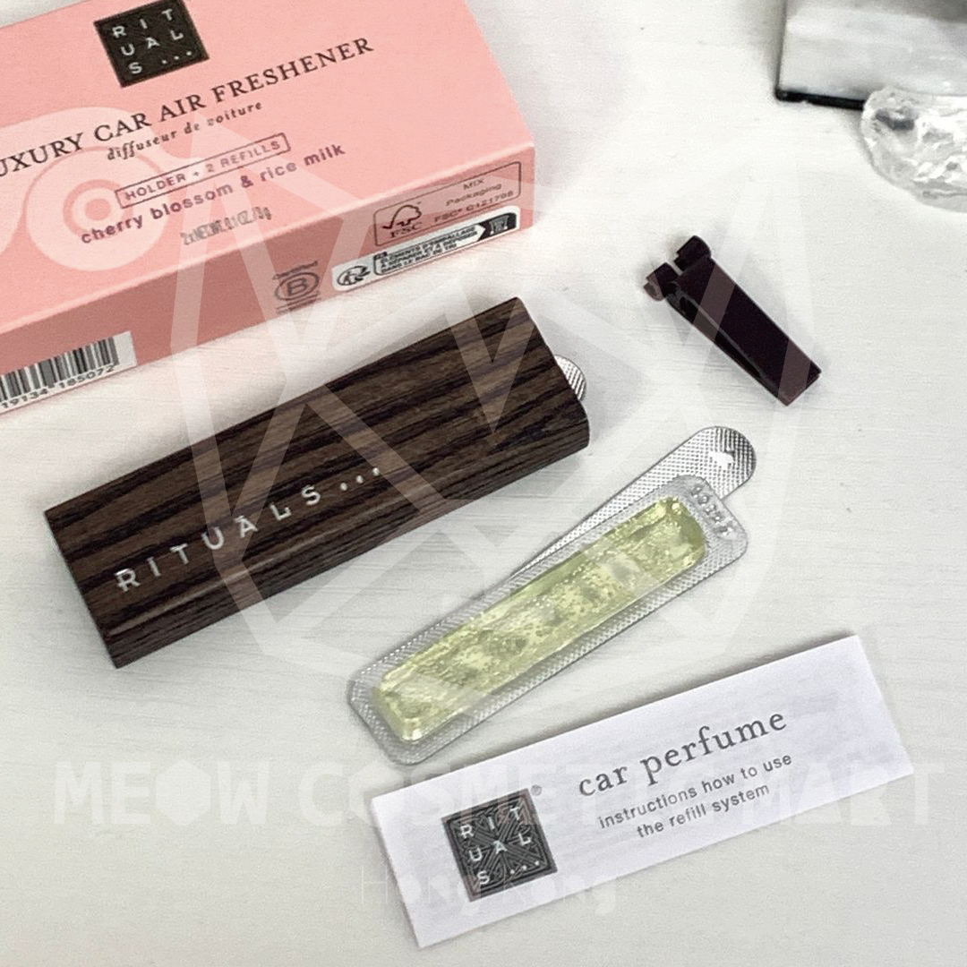 Rituals - Luxury Car Air Freshener holder + refill x 2 #cherry blossom & rice milk