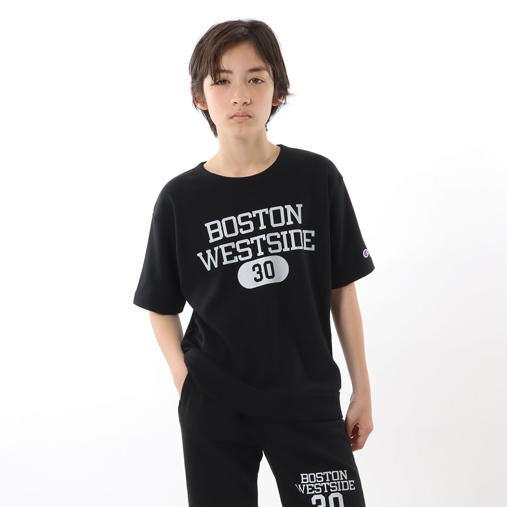 童裝 波士頓印花衛衣短TEE(黑)