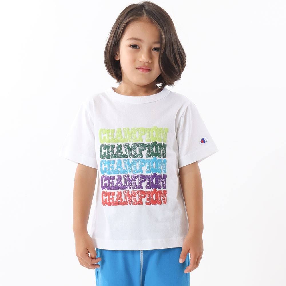 童裝-CASUAL塗鴉風 MULTI LOGO 短TEE -白色（CK-Z318-010）