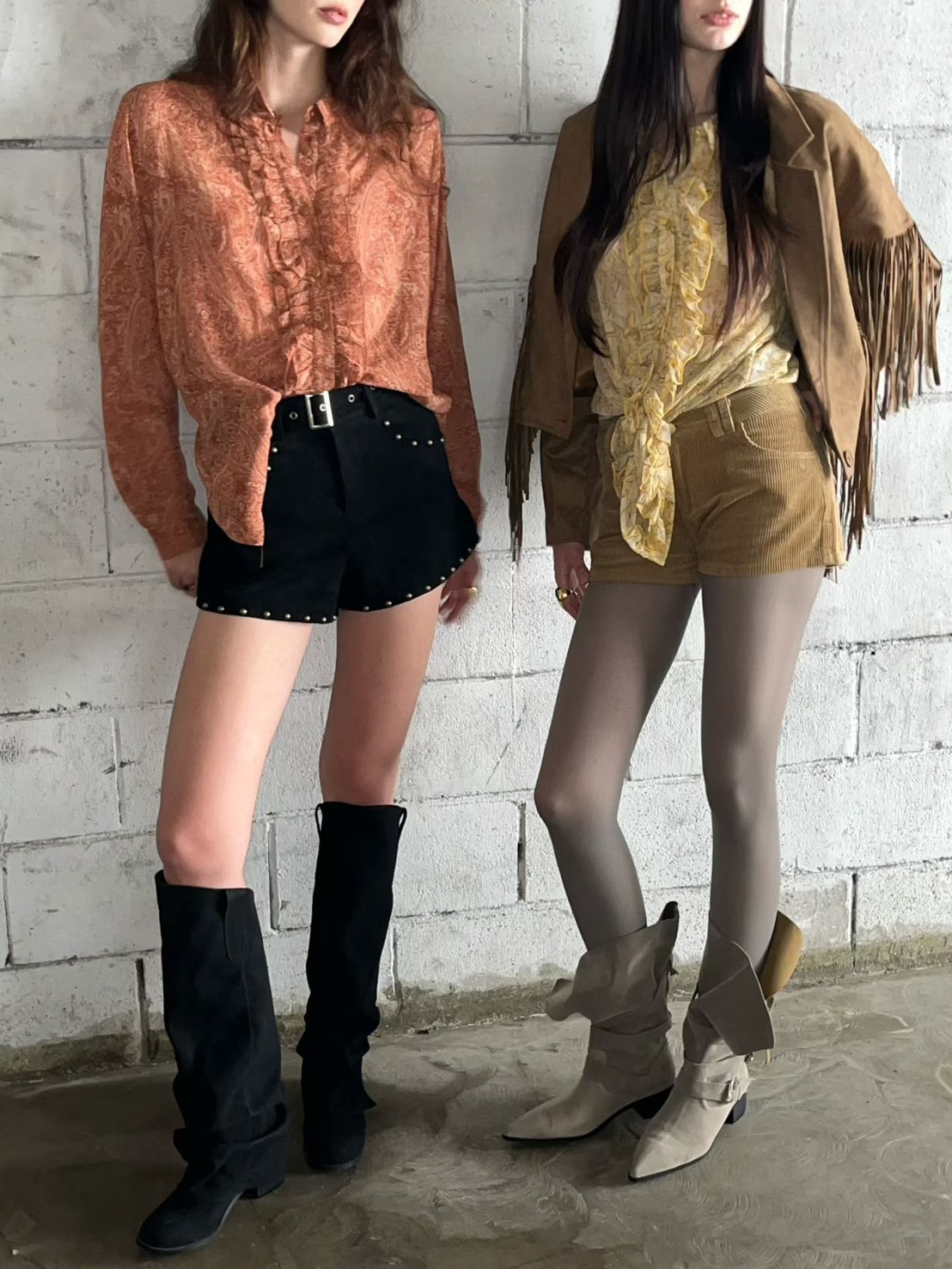 鉚釘附腰帶短褲