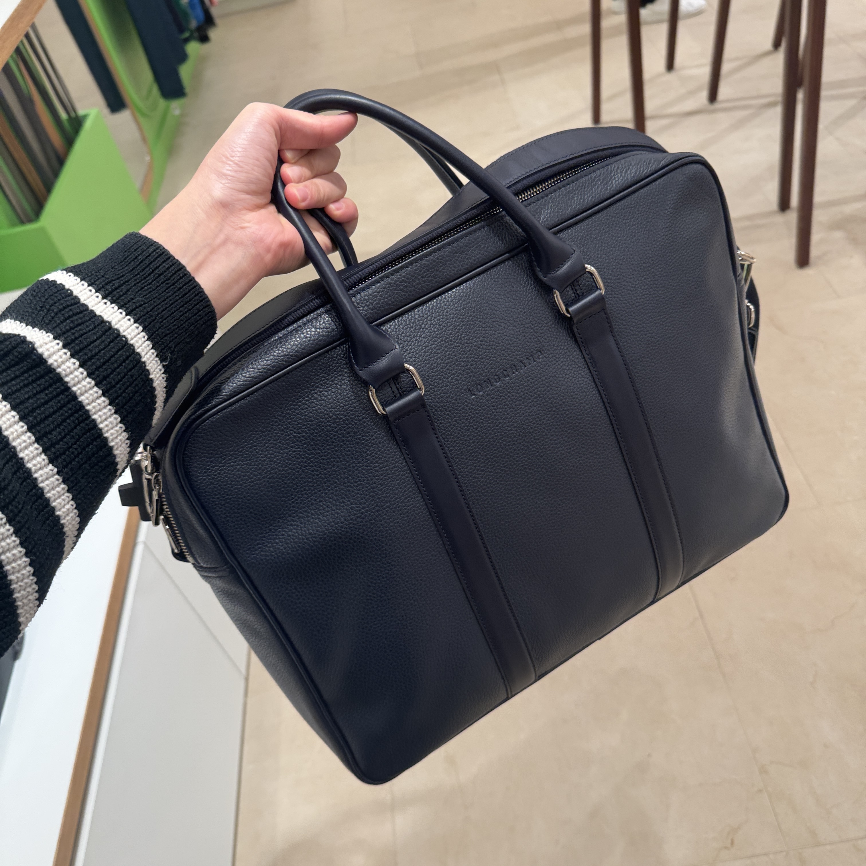 Longchamp Briefcase small luggage bag Navy L2123