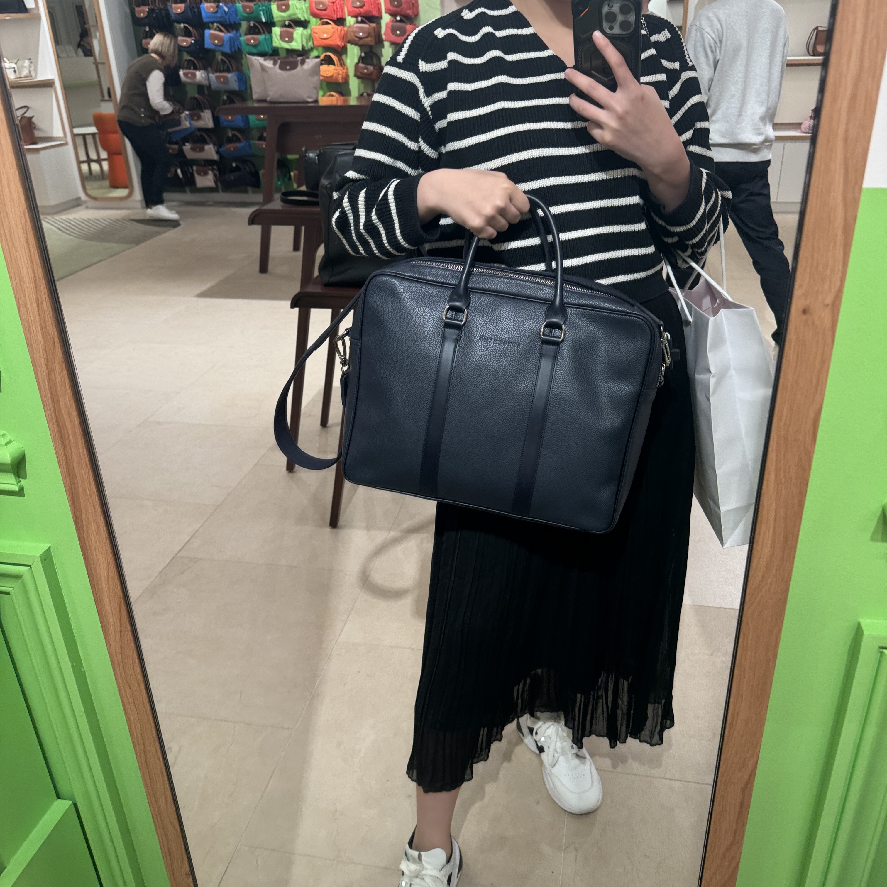 Longchamp Briefcase small luggage bag Navy L2123