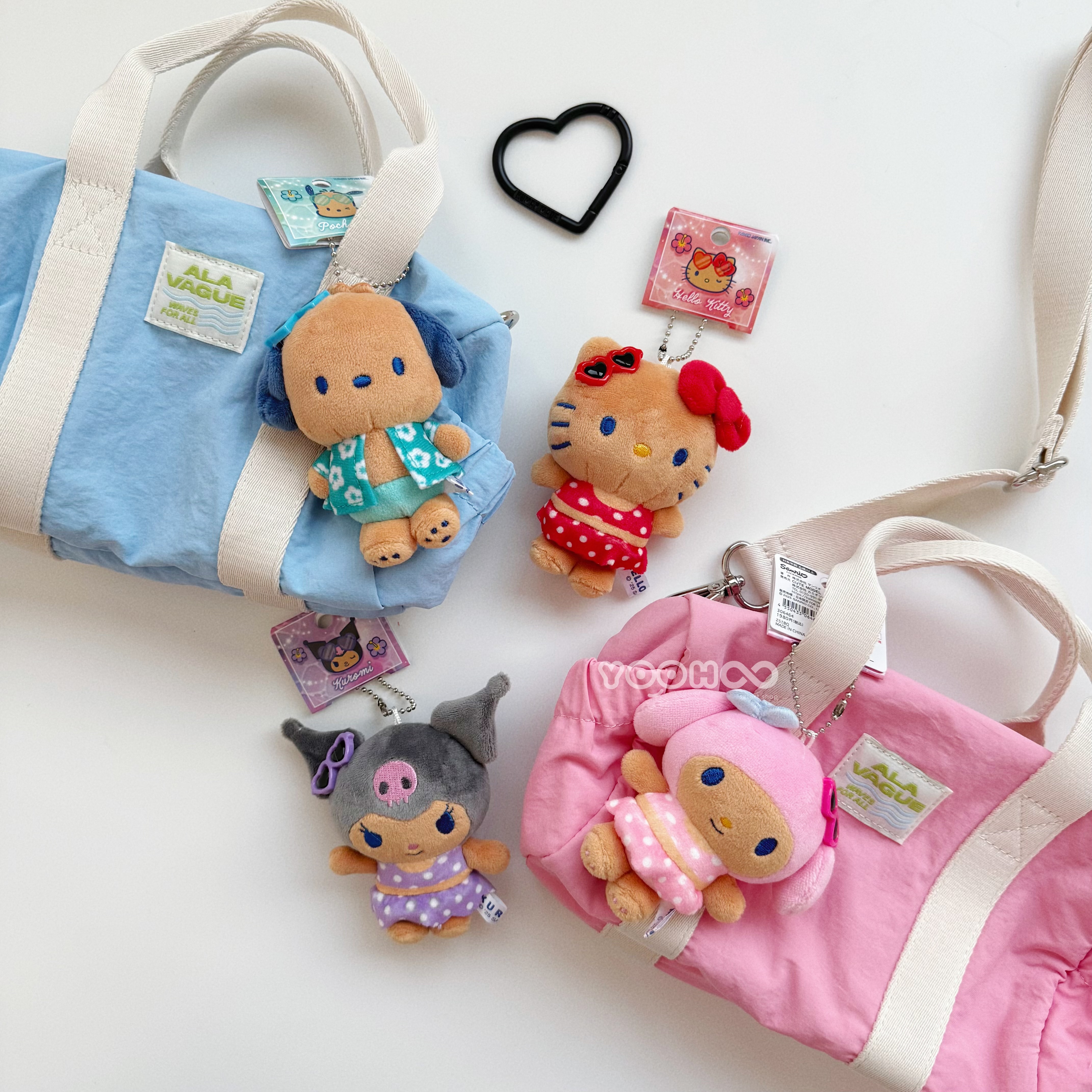 現貨┃日本 KITTY 美樂蒂 酷洛米 怕洽狗 曬黑 比基尼 點點 泳衣 吊飾