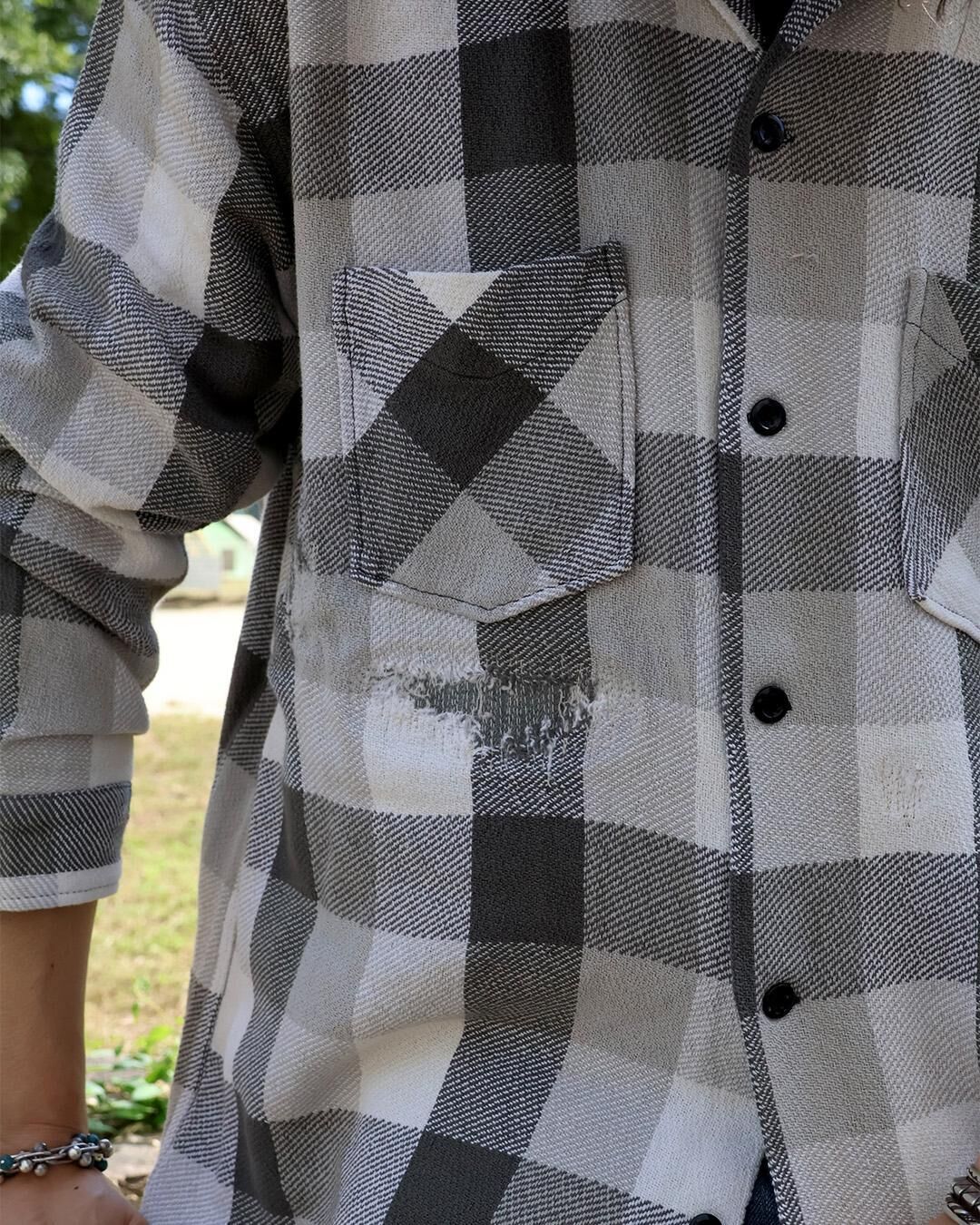 10/4 RELEASE: BOWWOW 2025 A/W DAMAGED AND STAINED FLANNEL SHIRT [BW252-DSFS] - PRE ORDER ITEM (預訂中)