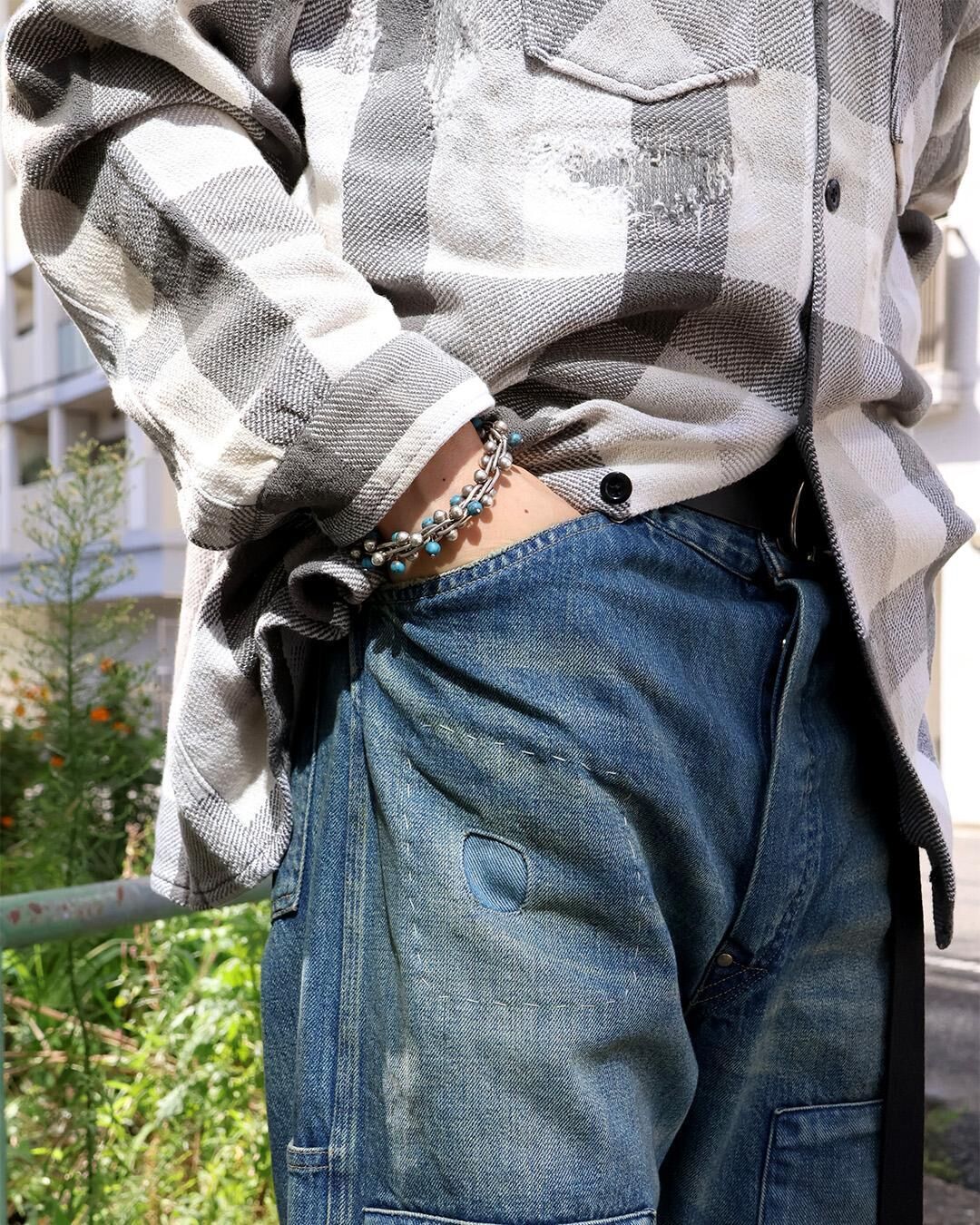 10/4 RELEASE: BOWWOW 2025 A/W DAMAGED AND STAINED FLANNEL SHIRT [BW252-DSFS] - PRE ORDER ITEM (預訂中)