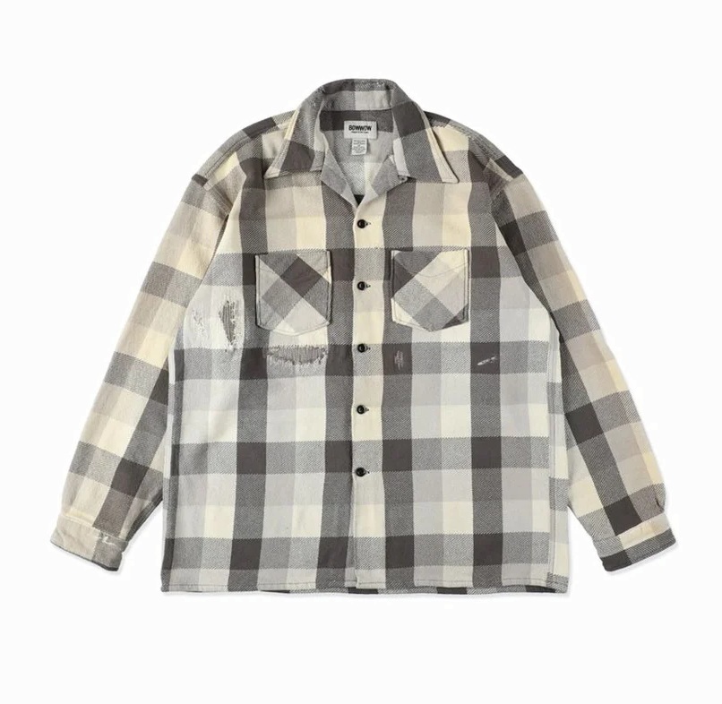 10/4 RELEASE: BOWWOW 2025 A/W DAMAGED AND STAINED FLANNEL SHIRT [BW252-DSFS] - PRE ORDER ITEM (預訂中)