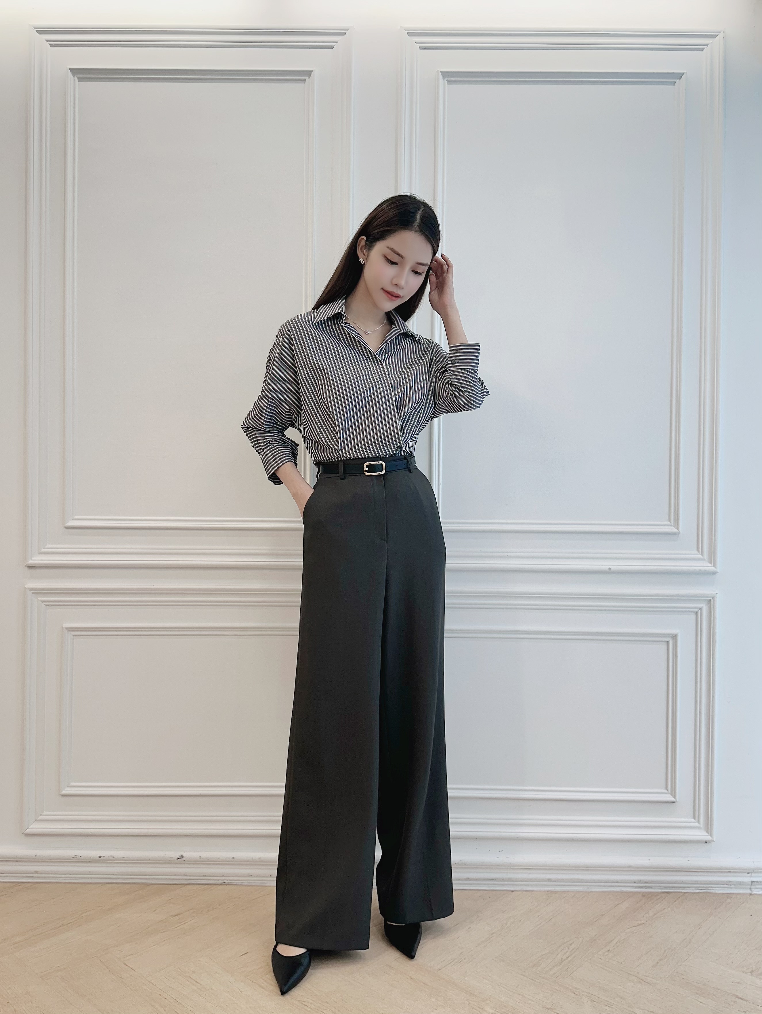 (職場必備!)顯腿長腰帶西裝褲