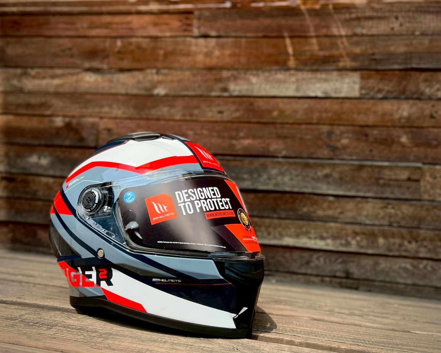 MT Helmet STINGER 2 毒刺2 彩繪 白灰紅線條 全罩 亞版