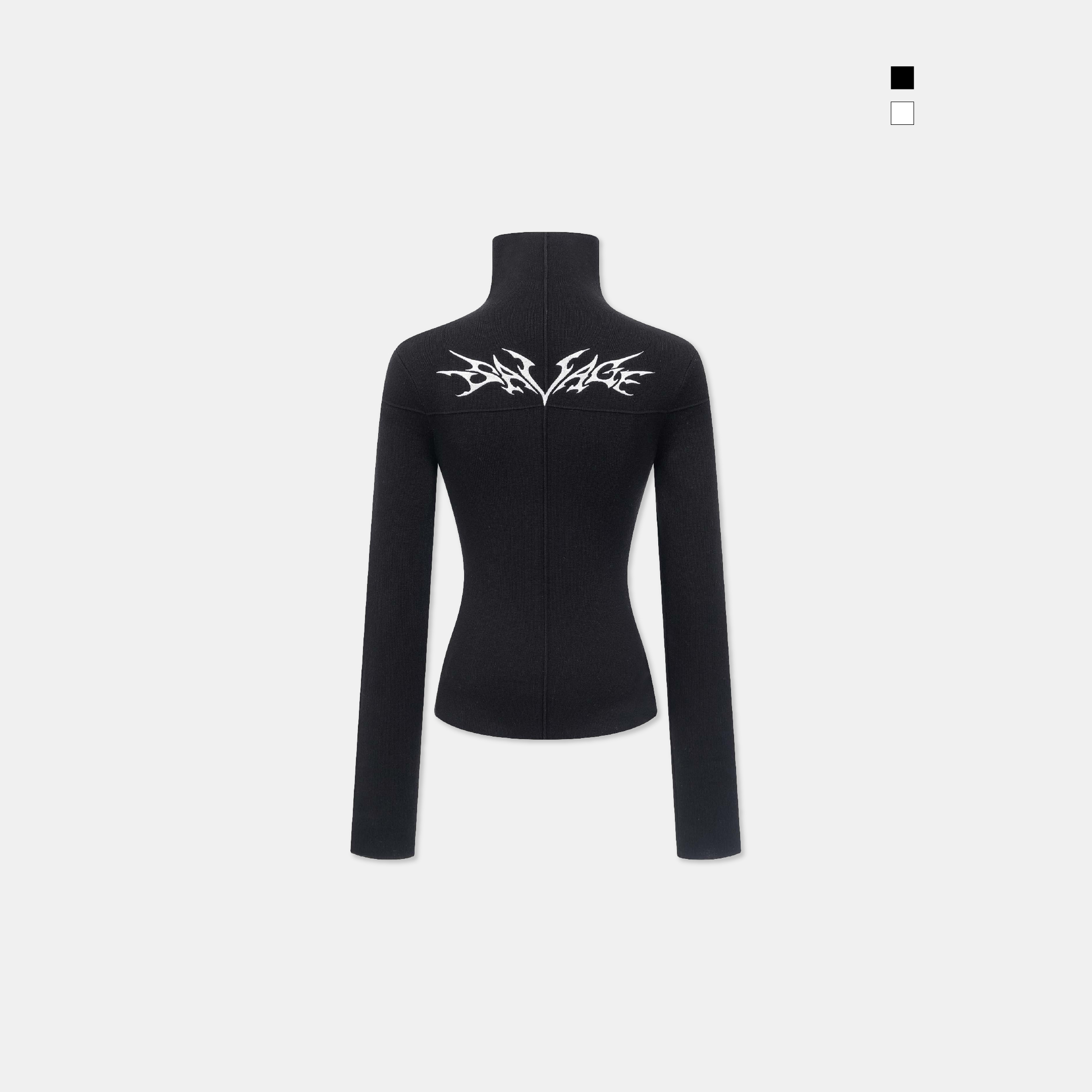 ACR 禁忌圖騰 高領 緊身 上衣 薄長袖