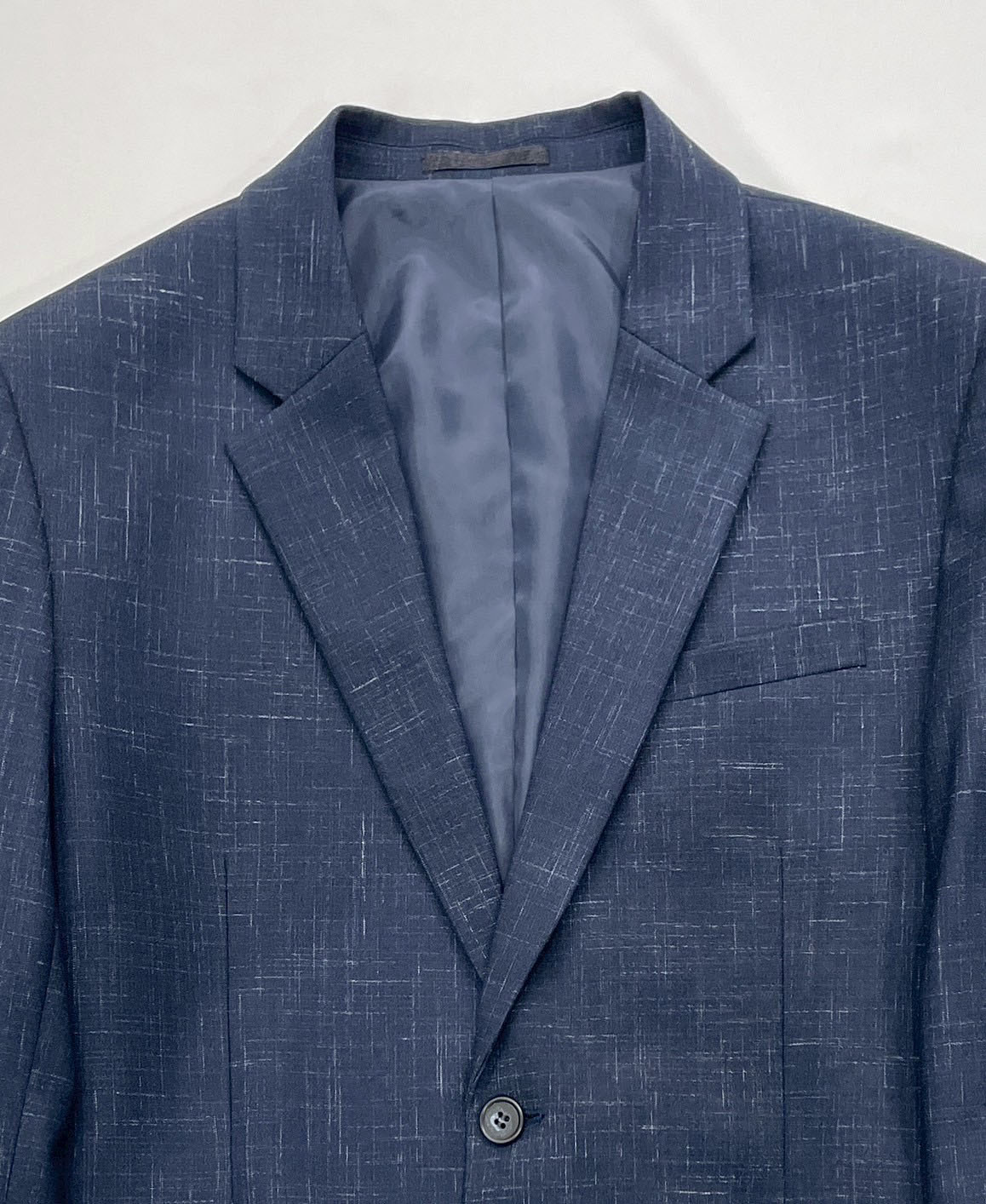 藍色交錯紋西裝外套正面01
