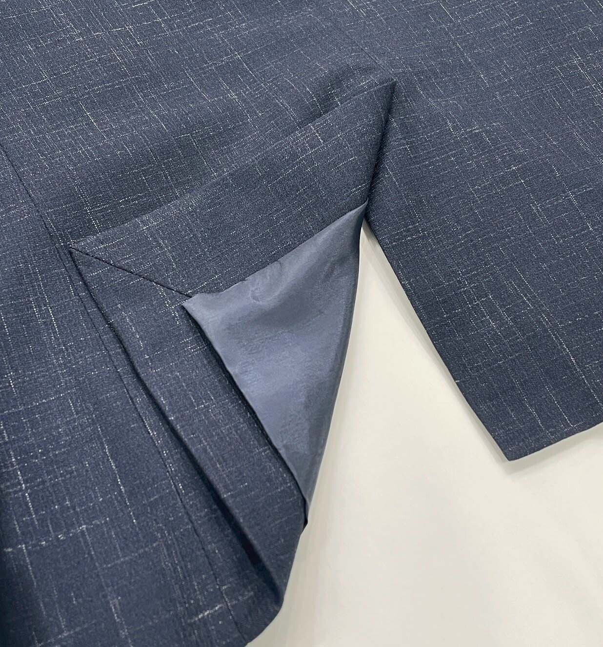藍色交錯紋西裝外套後衩04