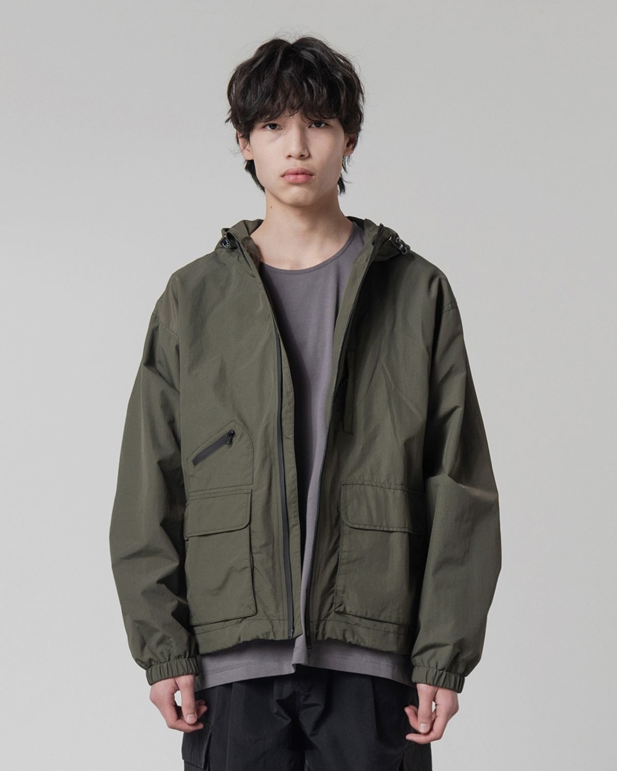 DIMITRI BLACK 2WAY Authentic Hooded Windbreaker